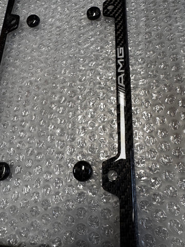 AMG Carbon Fiber Plate Frame 4 bolt hole slim style