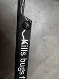 Porsche “Kills bugs fast.” Carbon fiber plate frame, with match upgraded caps