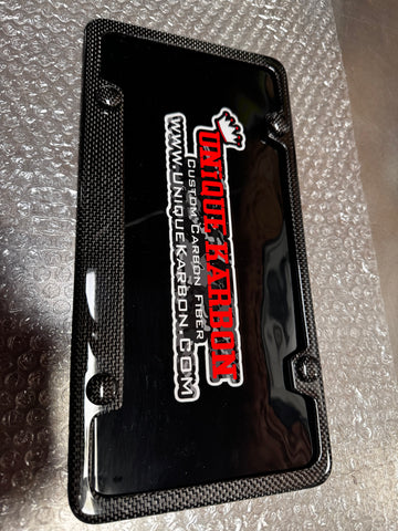 4 Bolt Hole Plain Weave Carbon Fiber Plate Frame With Matching Carbon Fiber Caps