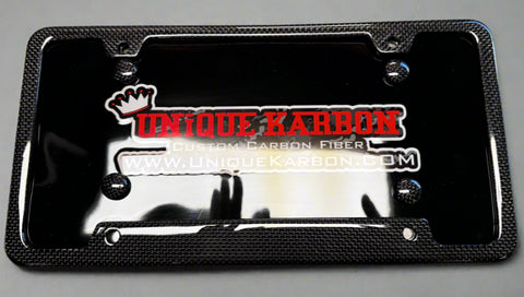 4 Bolt Hole Plain Weave Carbon Fiber Plate Frame With Matching Carbon Fiber Caps