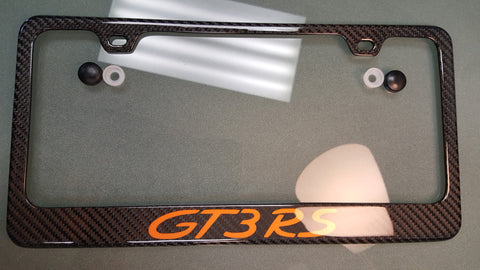 PORSCHE GT3 RS CARBON FIBER PLATE FRAME -ORANGE