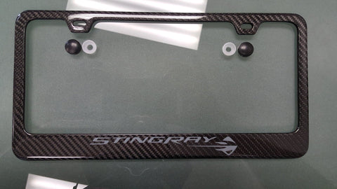 CORVETTE STINGRAY CARBON FIBER PLATE FRAME -GREY