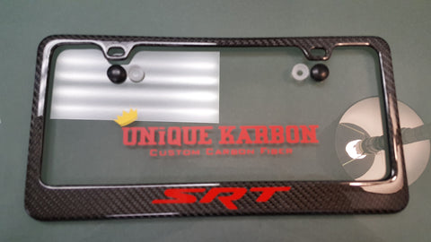 SRT carbon fiber license plate frame RED