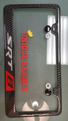 SRT8 carbon fiber license plate frame