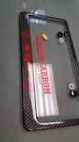 Hellcat "SRT" carbon fiber plate frame RED LOGO