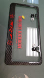 Hellcat "SRT" carbon fiber plate frame RED LOGO