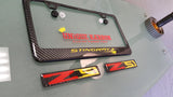 CORVETTE STINGRAY Z51 CARBON FIBER PLATE FRAME/BADGE COMBO -YELLOW