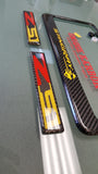 CORVETTE STINGRAY Z51 CARBON FIBER PLATE FRAME/BADGE COMBO -YELLOW