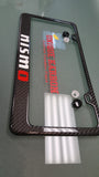 Nissan Nismo Lettering Carbon Fiber Plate Frame WHITE/RED