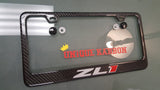 CAMARO ZL1 CARBON FIBER PLATE FRAME -BRUSHED ALUMINUM/RED