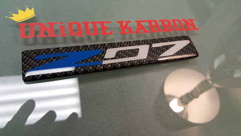 CORVETTE Z07 CARBON FIBER BADGE -BLUE/BRUSHED
