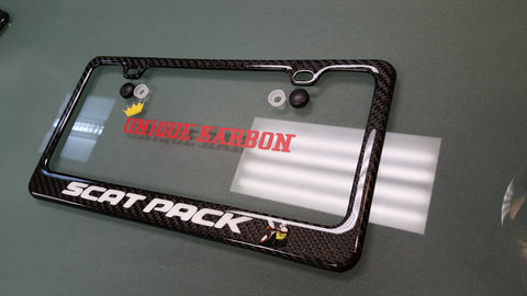 Scat Pack SRT carbon fiber license plate frame