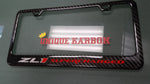 CAMARO ZL1 SUPERCHARGED CARBON FIBER PLATE FRAME -BRUSHED ALUMINUM/RED