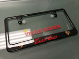 PORSCHE TURBO CRESTS CARBON FIBER PLATE FRAME -RED