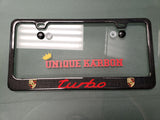 PORSCHE TURBO CRESTS CARBON FIBER PLATE FRAME -RED
