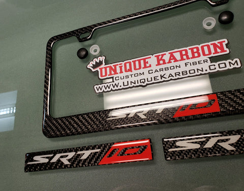 SRT-10 Carbon Fiber Plate Frame And Badges