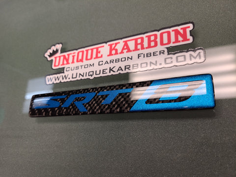 SRT-8 Carbon Fiber Badge -Blue Metallic (OEM size)