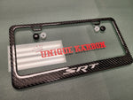 SRT carbon fiber license plate frame -BRUSHED ALUMINUM