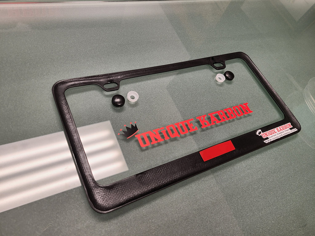Mustang carbon fiber license plate frame deals