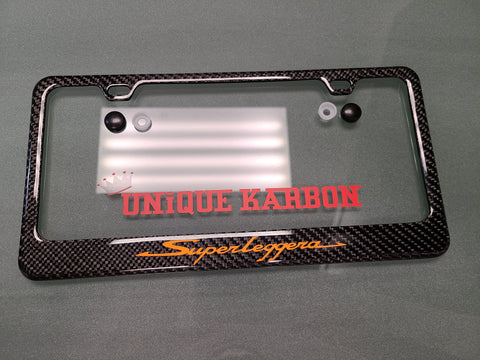 Lamborghini Superleggera carbon fiber license plate frame