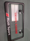 Audi Sport Carbon Fiber Plate Frame. SATIN FINISH