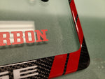 Dodge Red Stripes Carbon Fiber Plate Frame