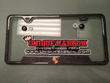 PORSCHE CREST CARBON FIBER PLATE FRAME (STICKER NOTCHES)