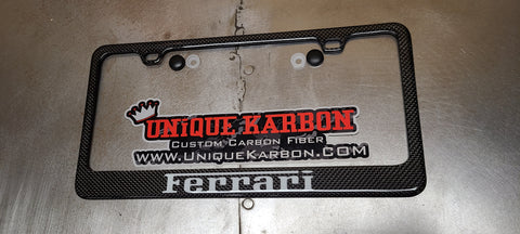 FERRARI CARBON FIBER PLATE FRAME -WHITE