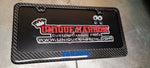 BMW LETTERING CARBON FIBER PLATE FRAME -BLUE