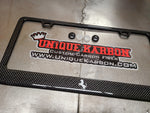 FERRARI HORSE CARBON FIBER PLATE FRAME -WHITE