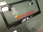 CAMARO ZL1 CARBON FIBER PLATE FRAME -BRUSHED ALUMINUM/BLACK