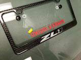 CAMARO ZL1 CARBON FIBER PLATE FRAME -BRUSHED ALUMINUM/BLACK