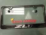 CAMARO ZL1 CARBON FIBER PLATE FRAME -BRUSHED ALUMINUM/BLACK