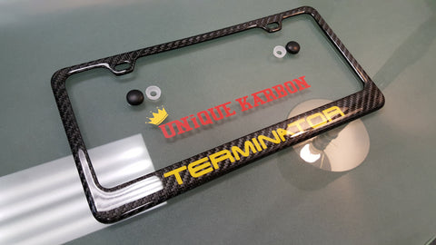 FORD MUSTANG TERMINATOR CARBON FIBER PLATE FRAME -YELLOW
