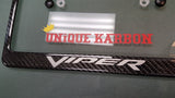 Carbon Fiber Dodge Viper plate frame STEEL LOGO