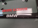 BMW LETTERING CARBON FIBER PLATE FRAME -WHITE