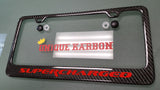 SUPERCHARGED CARBON FIBER LICENSE PLATE FRAME -RED