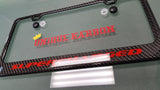 SUPERCHARGED CARBON FIBER LICENSE PLATE FRAME -RED