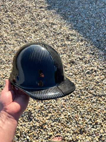 Carbon fiber hard hat.