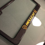 Hellcat carbon fiber plate frame GOLD LOGO