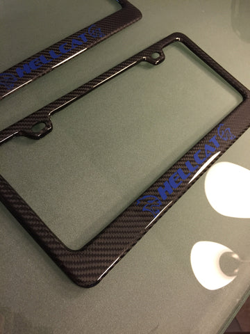 Hellcat carbon fiber plate frame BLUE LOGO